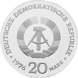 DDR 1976 20 Mark Silber Gedenkmünze Wilhelm Liebknecht