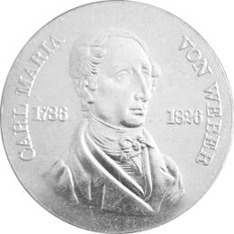 DDR 1976 10 Mark Silber Gedenkmünze Carl Maria Weber