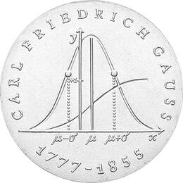 DDR 1977 20 Mark Silber Gedenkmünze Carl Friedrich Gauß