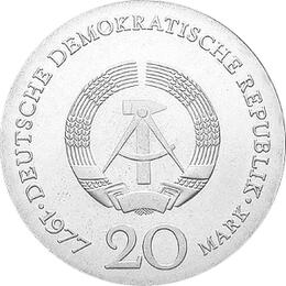 DDR 1977 20 Mark Silber Gedenkmünze Carl Friedrich Gauß