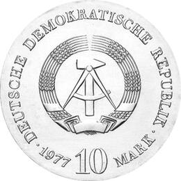 DDR 1977 10 Mark Silber Gedenkmünze Otto Guericke