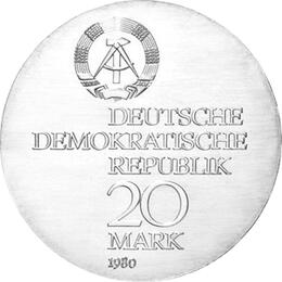 DDR 1980 20 Mark Silber Gedenkmünze Ernst Abbe