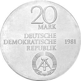 DDR 1981 20 Mark Silber Gedenkmünze Freiherr Stein