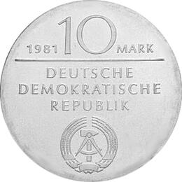 DDR 1981 10 Mark Silber Gedenkmünze Georg Hegel
