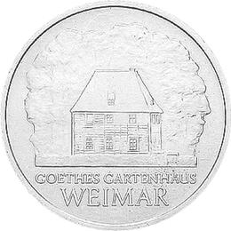 DDR 1982 5 Mark Gedenkmünze Goethes Gartenhaus