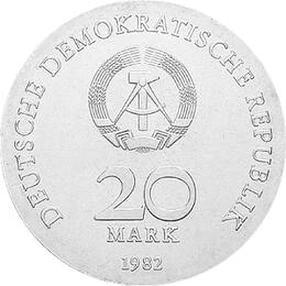 DDR 1982 20 Mark Silber Gedenkmünze Clara Zetkin