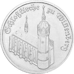 DDR 1983 5 Mark Gedenkmünze Schloßkirche Wittenberg