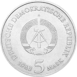 DDR 1983 5 Mark Gedenkmünze Schloßkirche Wittenberg