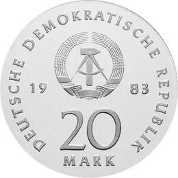 DDR 1983 20 Mark Silber Gedenkmünze Martin Luther
