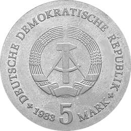 DDR 1983 5 Mark Gedenkmünze Max Planck