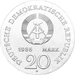 DDR 1986 20 Mark Silber Gedenkmünze Gebrüder Grimm