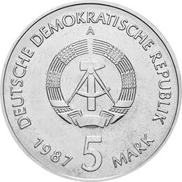 DDR 1987 5 Mark Gedenkmünze Nikolaivirtel Berlin