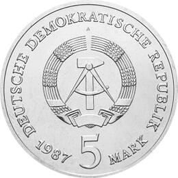 DDR 1987 5 Mark Gedenkmünze Rotes Rathaus
