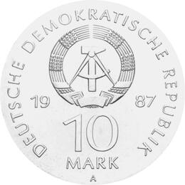 DDR 1987 10 Mark Silber Gedenkmünze Schauspielhaus Berlin