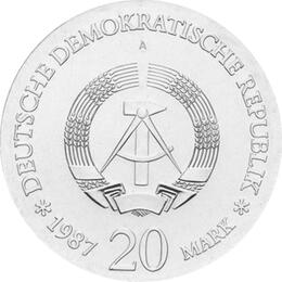 DDR 1987 20 Mark Silber Gedenkmünze Stadtsiegel Berlin