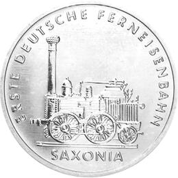 DDR 1988 5 Mark Gedenkmünze Ferneisenbahn Saxonia