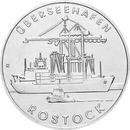 DDR 1988 5 Mark Gedenkmünze Seehafen Rostock