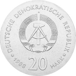 DDR 1988 20 Mark Silber Gedenkmünze Carl Zeiss