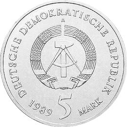 DDR 1989 5 Mark Gedenkmünze Zwickau