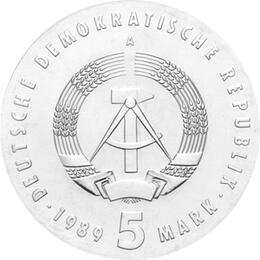 DDR 1989 5 Mark Gedenkmünze Carl Ossietzky