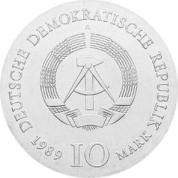 DDR 1989 10 Mark Silber Gedenkmünze Johann Schadow