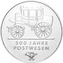 DDR 1990 5 Mark Gedenkmünze Postwesen