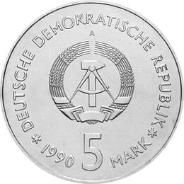 DDR 1990 5 Mark Gedenkmünze Zeughaus Berlin
