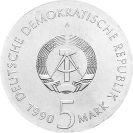 DDR 1990 5 Mark Gedenkmünze Kurt Tucholsky