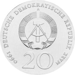 DDR 1990 20 Mark Silber Gedenkmünze Andreas Schlüter