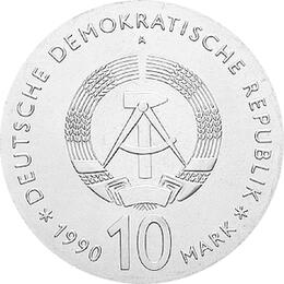 DDR 1990 10 Mark Silber Gedenkmünze Johann Fichte