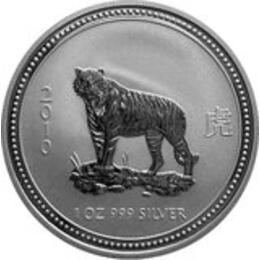 Lunar I Silbermünze Australien Tiger 1 Unzen 2010 Perth Mint