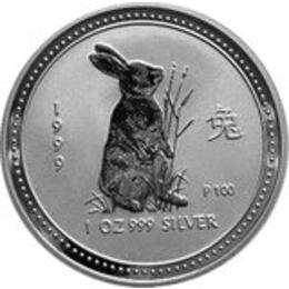 Lunar I Silbermünze Australien Hase 1 Unzen 1999 Perth Mint