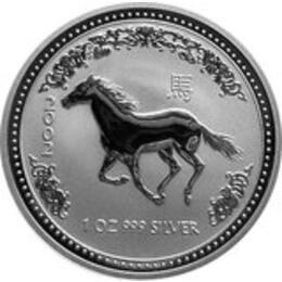 Lunar I Silbermünze Australien Pferd 1 Unzen 2002 Perth Mint