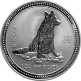 Lunar I Silbermünze Australien Hund 1 Unzen 2006 Perth Mint