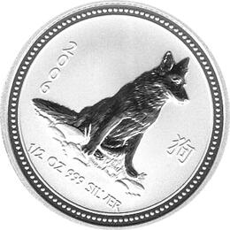 Lunar I Silbermünze Australien Hund 1/2 Unzen 2006 Perth Mint