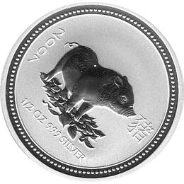 Lunar I Silbermünze Australien Schwein 1/2 Unzen 2007 Perth Mint