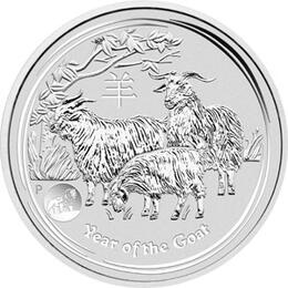 Lunar II Silbermünze Australien Ziege 1 Unzen 2015 Privy Mark