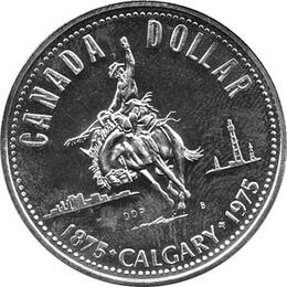 Canada Silber Gedenkmünze 1 Dollar Calgary 1975