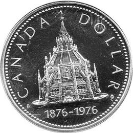 Canada Silber Gedenkmünze 1 Dollar Bibliothek 1976