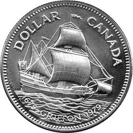 Canada Silber Gedenkmünze 1 Dollar Segelschiff Griffon 1979