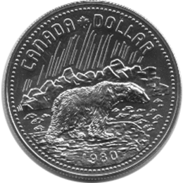 Canada Silber Gedenkmünze 1 Dollar Eisbär 1980