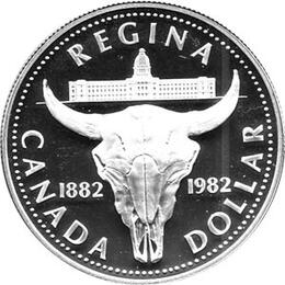 Canada Silber Gedenkmünze 1 Dollar Regina Bison 1982