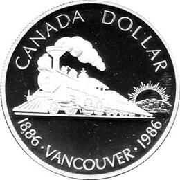 Canada Silber Gedenkmünze 1 Dollar Pacific Express 1986