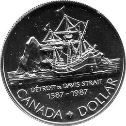 Canada Silber Gedenkmünze 1 Dollar Polarschiff 1987