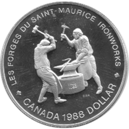 Canada Silber Gedenkmünze 1 Dollar Eisenschmiede 1988