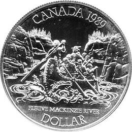 Canada Silber Gedenkmünze 1 Dollar Mackenzie 1989