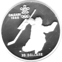 Canada Silber Calgary 1988 20 Dollar Eishockey PP