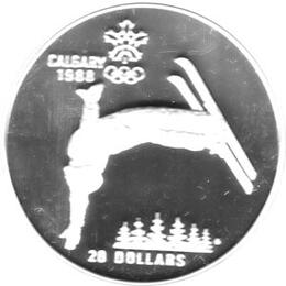 Canada Silber Calgary 1988 20 Dollar Free Style Skiing PP