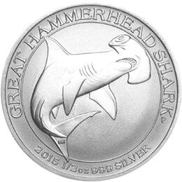 1/2 Unze Australien Silber Great Hammerhead Shark 2015 Hammerhai