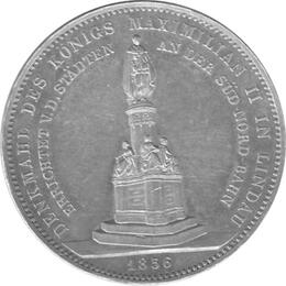 Altdeutschland Bayern Maximilian Geschichtsdoppeltaler 1856